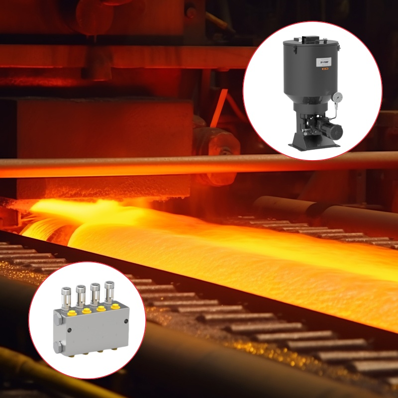 Sistema di lubrificazione centralizzato per apparecchiature siderurgiche e metallurgiche