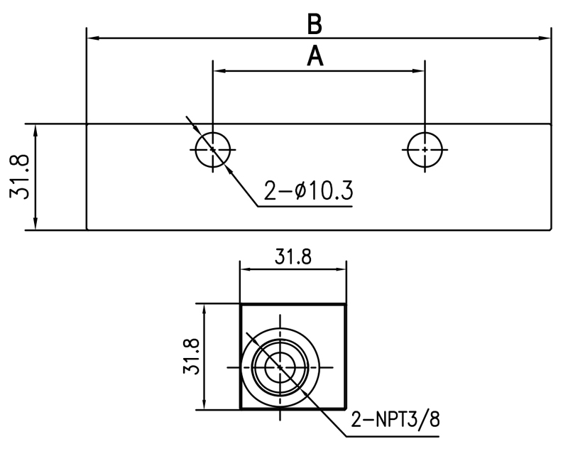 Technical Drawing of VL-1XL Metering Valves